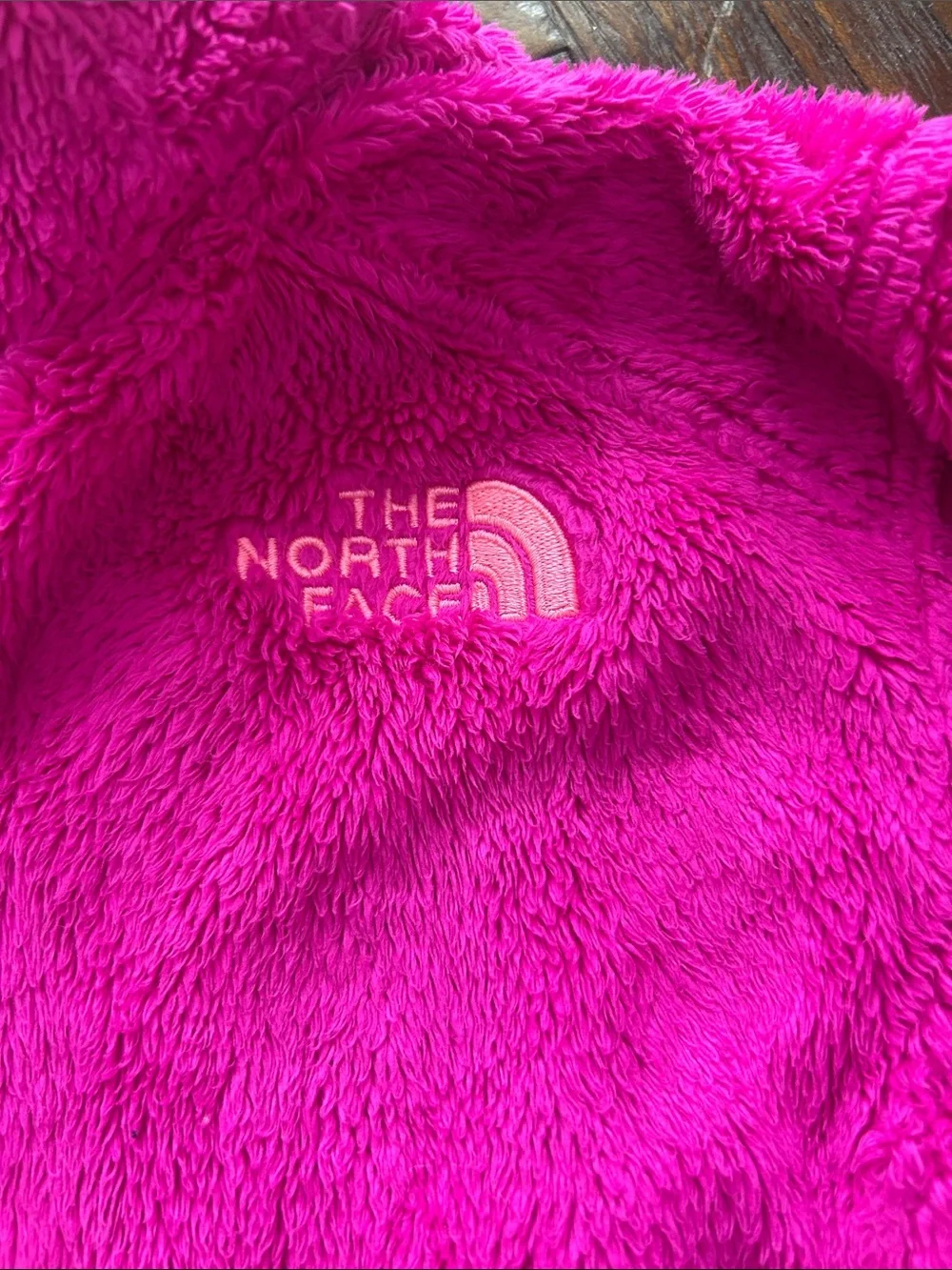 The North Face Kids Hot Pink Fuzzy Fleece Full-Zip Jacket
